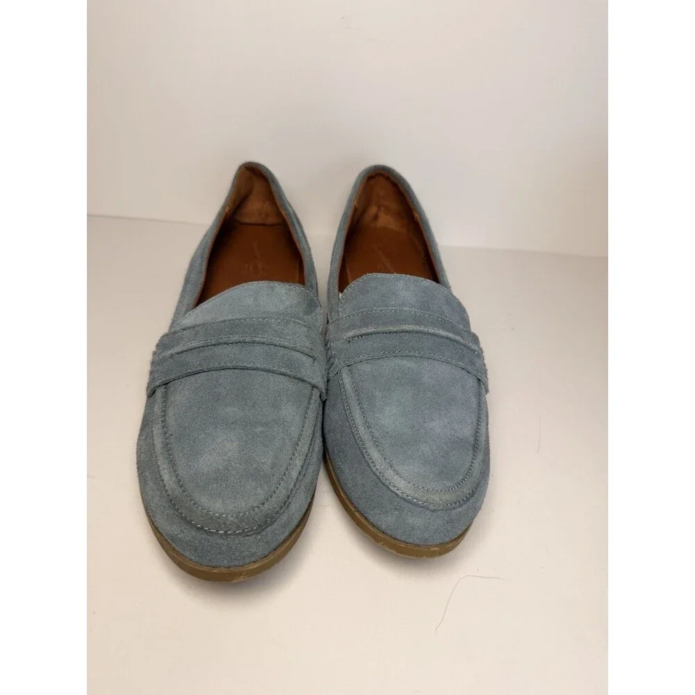 Universal Thread Women's Slate Blue Suede Penny Loafers - Size 9
